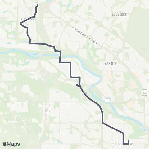 Calgary Transit Sarcee Trail Crosstown map