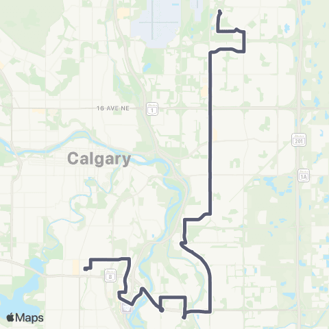 Calgary Transit McKnight / Westwinds Sta / Chinook Sta map
