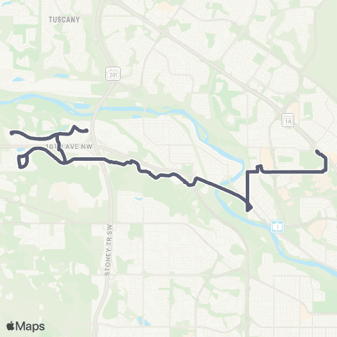 Calgary Transit Paskapoo Slopes map