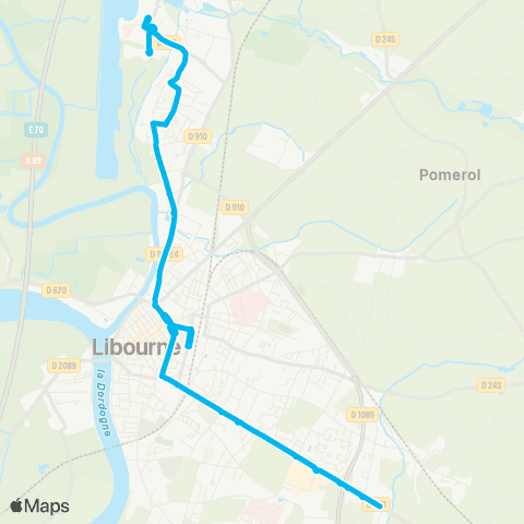 Calibus Libourne Carré - Libourne La Calinésie (Ctre aquatique) map