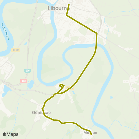 Calibus Moulon Mairie - Libourne Gares map