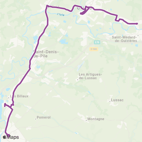 Calibus Coutras Troquereau - Libourne Gares map