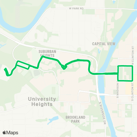 CAMBUS Finkbine-Pentacrest map
