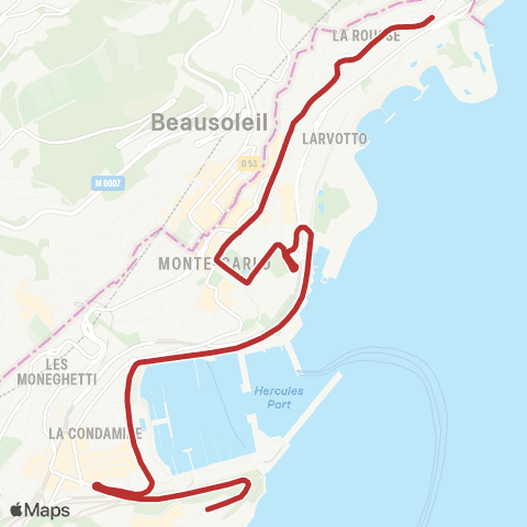 Compagnie des autobus de Monaco Monaco-Ville - Saint-Roman map