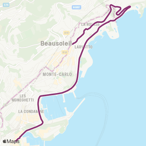 Compagnie des autobus de Monaco Albert II - Place des Moulins map