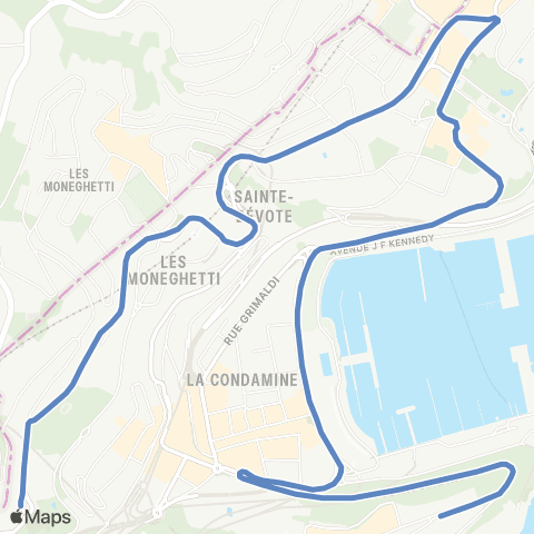 Compagnie des autobus de Monaco Monaco-Ville - Jardin exotique map