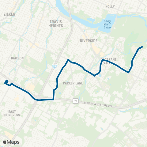 CapMetro Parker / Wickersham map