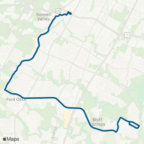 CapMetro Westgate / Slaughter map