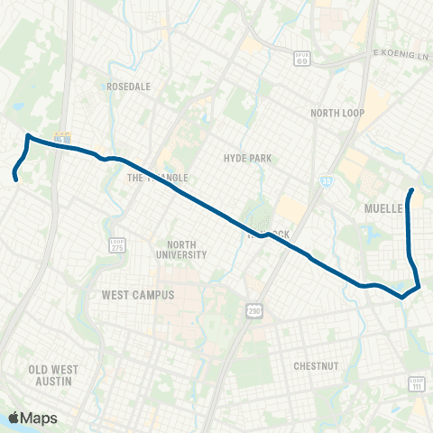 CapMetro 335 35th / 38th map