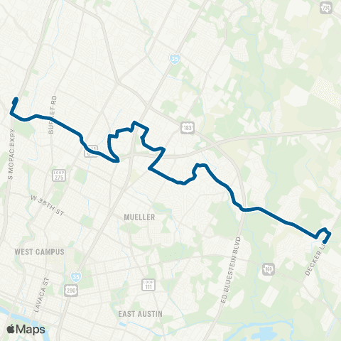 CapMetro Koenig / Colony Park map