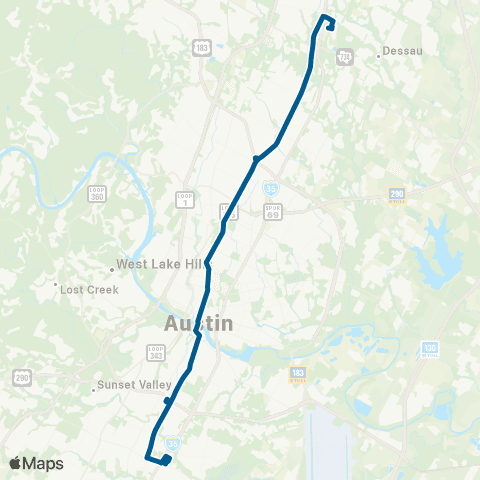 CapMetro North Lamar / South Congress map