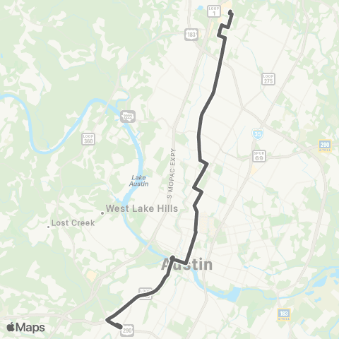 CapMetro Burnet / S Lamar map