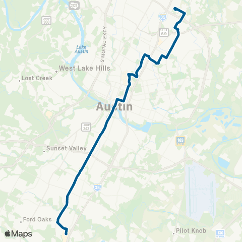 CapMetro South 1st / Red River map