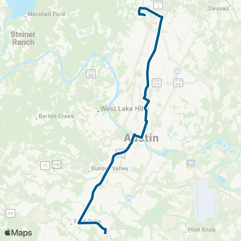 CapMetro Burnet / Manchaca map