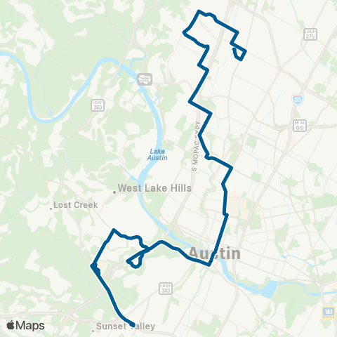 CapMetro Barton Creek / Bull Creek map
