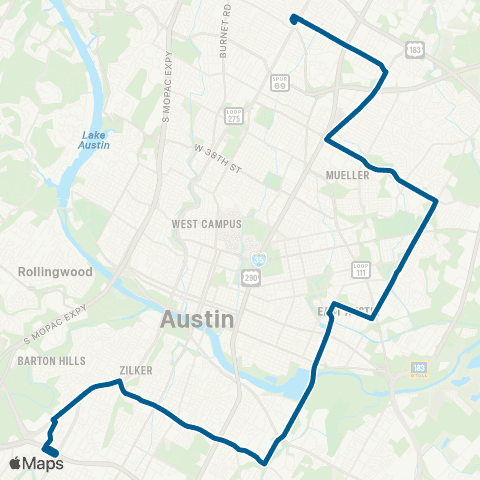 CapMetro Springdale / Oltorf map