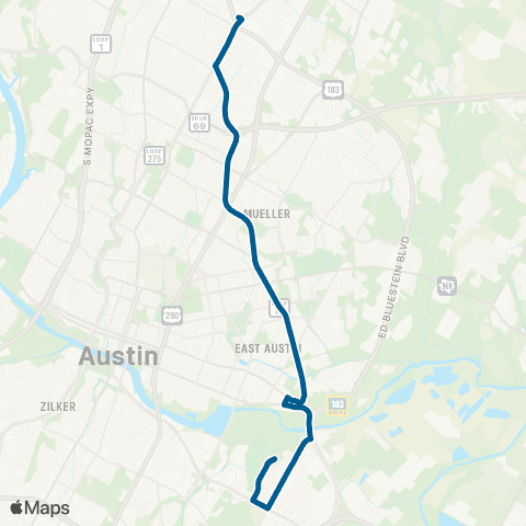 CapMetro Airport Blvd map