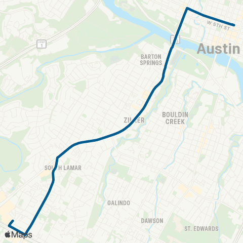 CapMetro Night Owl South Lamar map