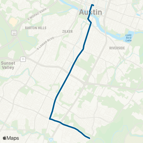 CapMetro Night Owl South Congress map
