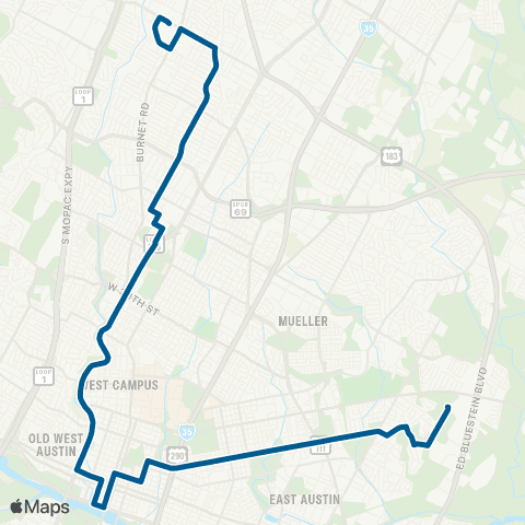 CapMetro Woodrow / Lamar map