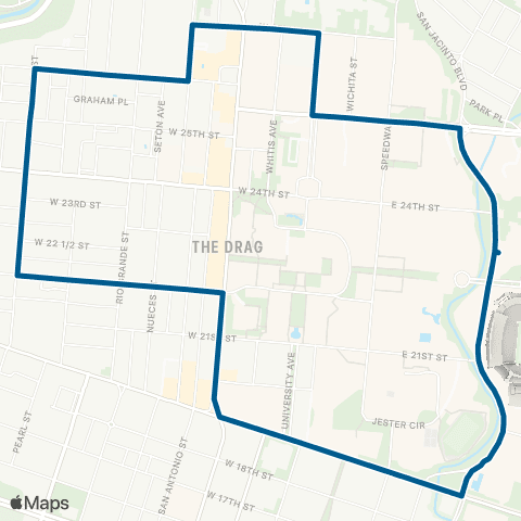 CapMetro West Campus / UT map