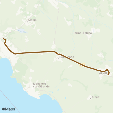 Cara'bus Cozes - Primaire <> Royan - Cordouan map