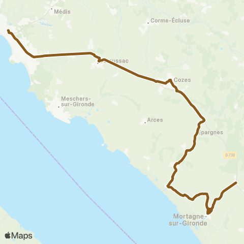 Cara'bus Cozes - Primaire <> Royan - Gare map