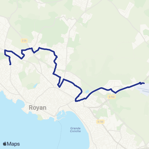 Cara'bus Médis <> Vaux sur Mer Grosse Pierre map