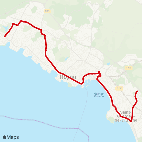 Cara'bus St-Palais-s/-Mer <> St-Georges-de-Didonne map