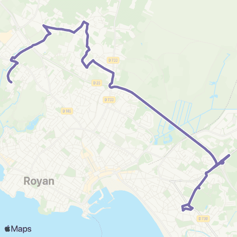 Cara'bus Navette Dunant > Ste Marie > Zola > Cordouan via Chatelard map