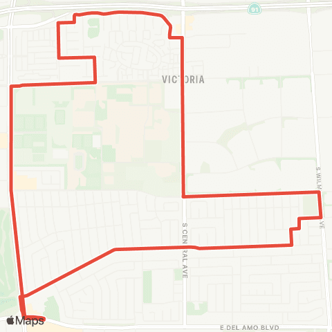 Carson Transport Carson Circuit Route A map