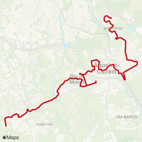 Carris Metropolitana Bairro Da Felosa - Mira Sintra (Mercado) via Cemitério map