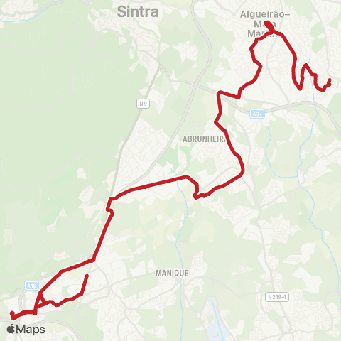 Carris Metropolitana Cascaishopping (Terminal) - Rio De Mouro (Estação Sul) map