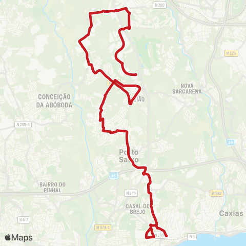 Carris Metropolitana Paço De Arcos (Estação Norte) – Taguspark (Rotunda Sef) via Bº Navegadores map