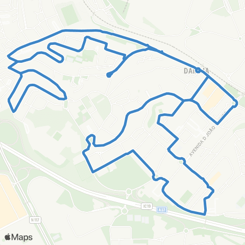Carris Metropolitana Reboleira (Estação) via Damaia | Circular map