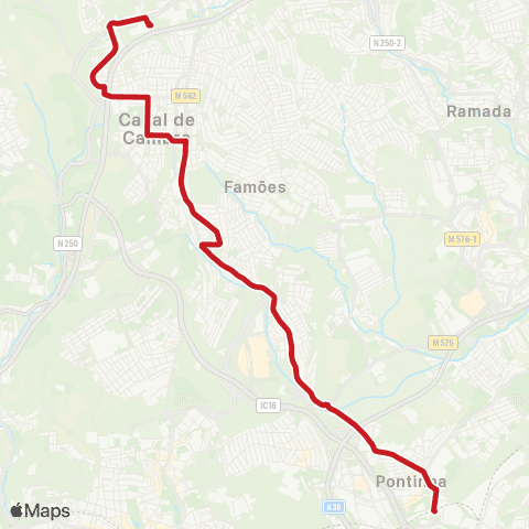 Carris Metropolitana Caneças (Esc. Secundária) - Pontinha (Metro) map
