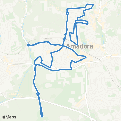 Carris Metropolitana Amadora (Hospital) via Mina E Venteira | Circular map
