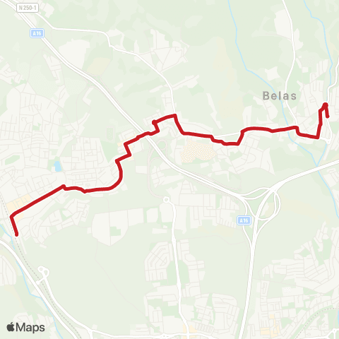 Carris Metropolitana Belas (Samaritana) - Agualva-Cacém (Estação) map