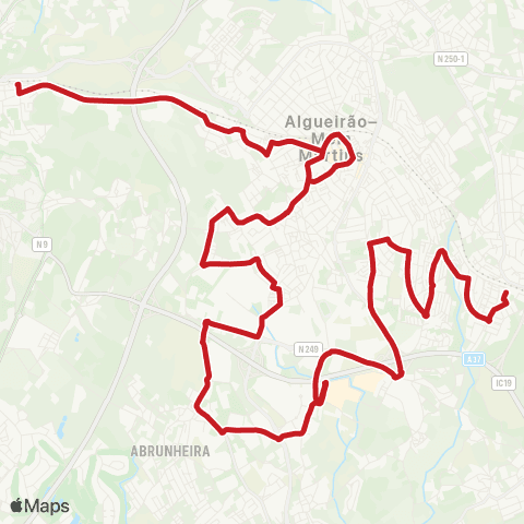 Carris Metropolitana Portela Sintra (Estação Sul) - Rio De Mouro (Estação Sul) map