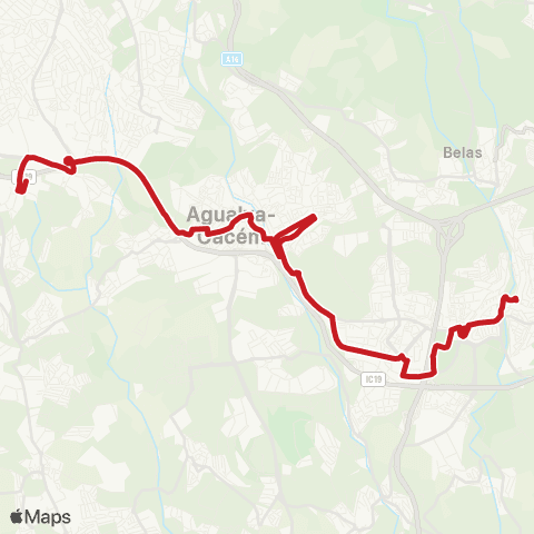 Carris Metropolitana Alto Do Forte (Alegro Sintra) - Queluz - Belas (Estação) map