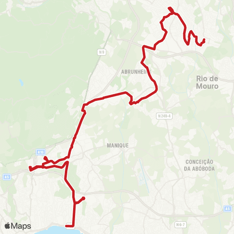 Carris Metropolitana Estoril (Estação) - Rio De Mouro (Estação Sul) map