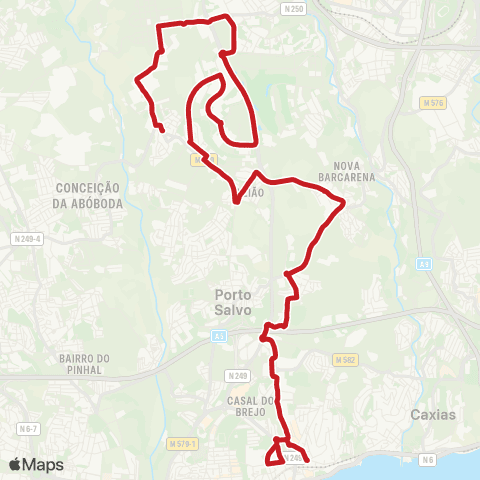 Carris Metropolitana Paço De Arcos (Estação Norte) - Talaíde (Igreja) map