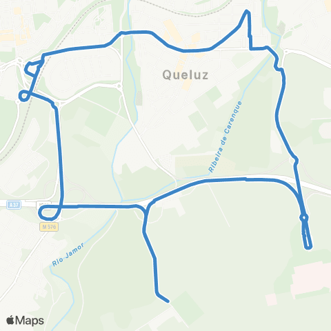 Carris Metropolitana Monte Abraão (Estação) via Amadora (Hospital) | Circular map