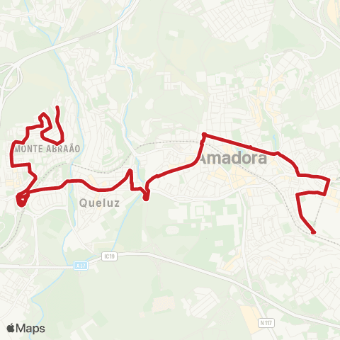 Carris Metropolitana Monte Abraão - Reboleira (Metro) map