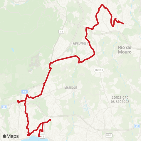 Carris Metropolitana Estoril (Estação) - Rio De Mouro (Estação Sul) via Amoreira map