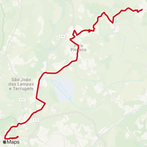 Carris Metropolitana Negrais (Soc Recreativa) - Portela Sintra (Estação Norte) map