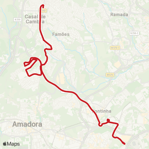 Carris Metropolitana Casal De Cambra - Colégio Militar (Metro) map