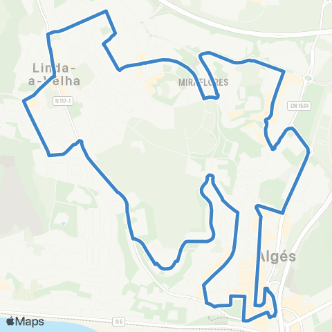 Carris Metropolitana Algés (Estação) via Linda-A-Velha E Miraflores | Circular map