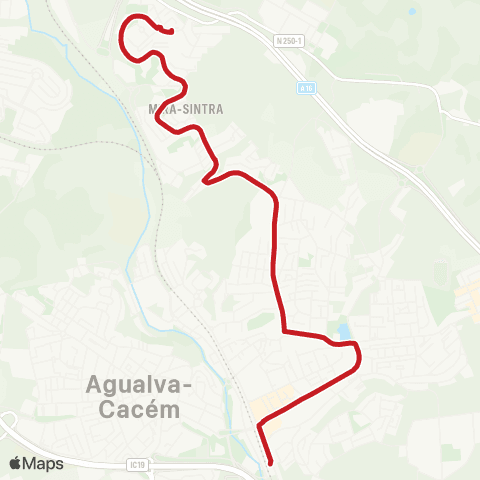 Carris Metropolitana Agualva-Cacém (Estação) - Mira Sintra (Mercado) via Av Bomb Vol map