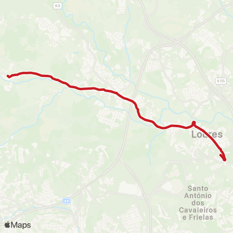 Carris Metropolitana A-Dos-Cãos - Loures (Centro Saude) map